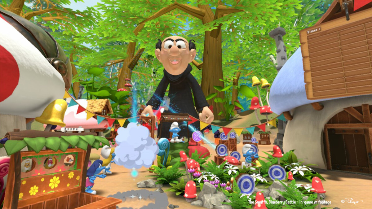Animation réalité virtuelle multijoueur The Smurfs VR.